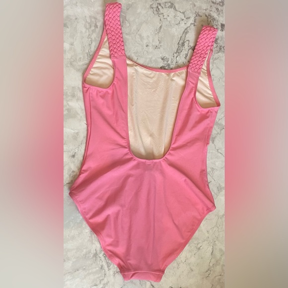 SOLID & STRIPED PINK SWIMWEAR *NWT* SizeM Braided Straps & Backless Detailing - Picture 2 of 14